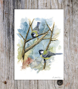 Great tit A5 card