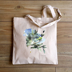 Tote bag with blue tit